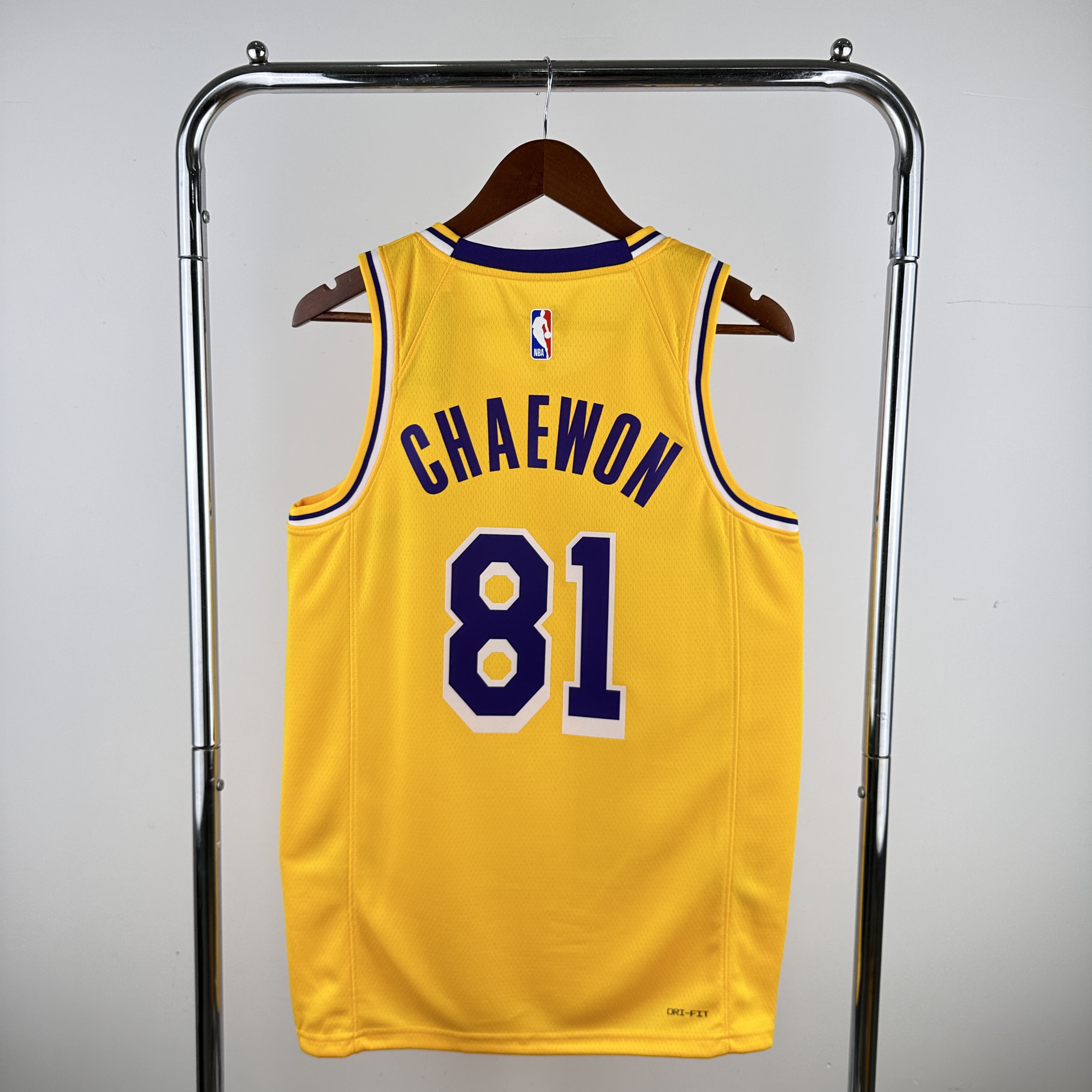 Men Los Angeles Lakers #81 Chaewon Yellow Nike Custom 2024 NBA Jersey
